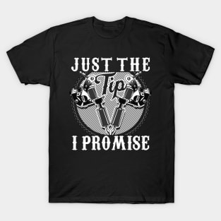 Funny Just The Tip I Promise Tattoo Gun Pun T-Shirt